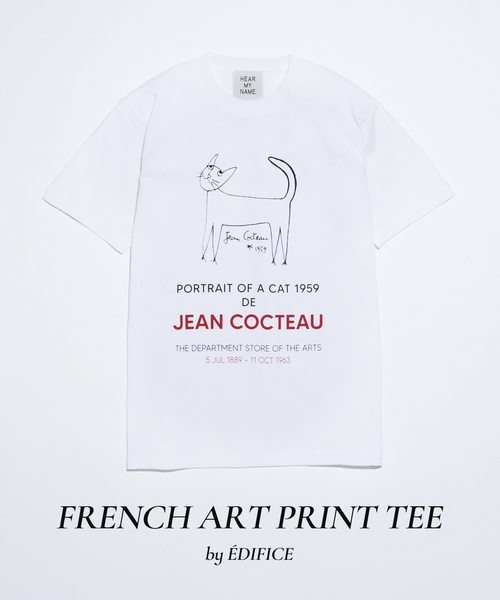EDIFICE（エディフィス）の「フレンチ アート プリント Tシャツ（Tシャツ/カットソー・メンズ・ブルー/ブラック/ホワイト×ホワイト/ライトブルー/ホワイト/ホワイト系その他・SMALL/LARGE/MEDIUM）」の3枚目の写真