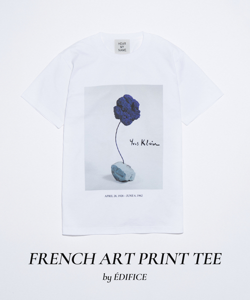 EDIFICE（エディフィス）の「フレンチ アート プリント Tシャツ（Tシャツ/カットソー・メンズ・ブルー/ブラック/ホワイト×ホワイト/ライトブルー/ホワイト/ホワイト系その他・SMALL/LARGE/MEDIUM）」の2枚目の写真