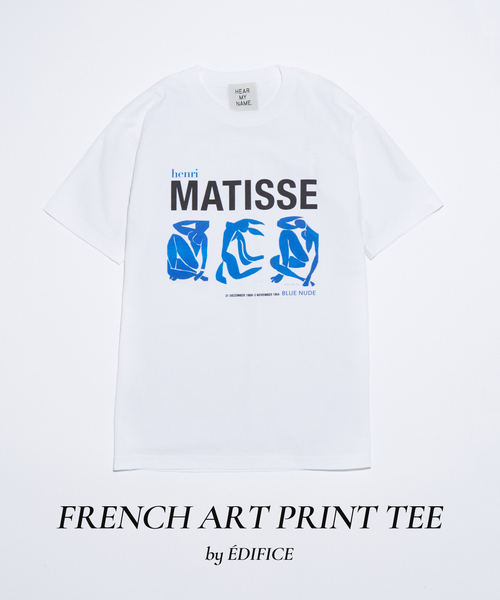 EDIFICE（エディフィス）の「フレンチ アート プリント Tシャツ（Tシャツ/カットソー・メンズ・ブルー/ブラック/ホワイト×ホワイト/ライトブルー/ホワイト/ホワイト系その他・SMALL/LARGE/MEDIUM）」の6枚目の写真