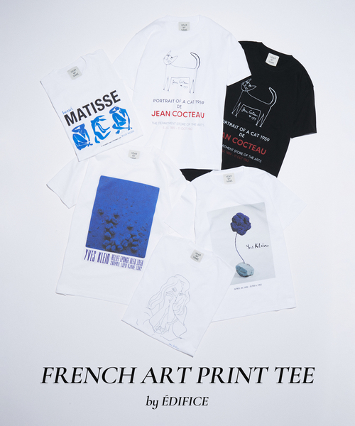 EDIFICE（エディフィス）の「フレンチ アート プリント Tシャツ（Tシャツ/カットソー・メンズ・ブルー/ブラック/ホワイト×ホワイト/ライトブルー/ホワイト/ホワイト系その他・SMALL/LARGE/MEDIUM）」の7枚目の写真