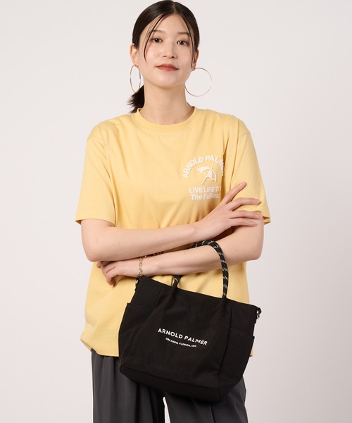 Arnold Palmer(アーノルドパーマー)の「【汗ジミ防止】シェア サガラ刺繍 ロゴ Tシャツ(Tシャツ/カットソー・レディース・チャコールグレー/サックスブルー/ベージュ/ホワイト・LL/XS/L/M/S)」の4枚目の写真