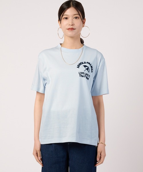 Arnold Palmer(アーノルドパーマー)の「【汗ジミ防止】シェア サガラ刺繍 ロゴ Tシャツ(Tシャツ/カットソー・レディース・チャコールグレー/サックスブルー/ベージュ/ホワイト・LL/XS/L/M/S)」の19枚目の写真