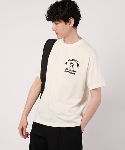 Arnold Palmer(アーノルドパーマー)の「【汗ジミ防止】シェア サガラ刺繍 ロゴ Tシャツ(Tシャツ/カットソー・レディース・チャコールグレー/サックスブルー/ベージュ/ホワイト・LL/XS/L/M/S)」の7枚目の写真