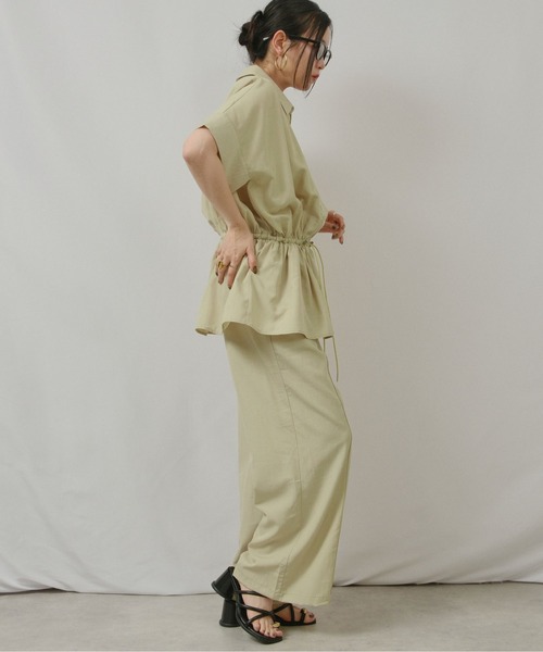 palm RICHE(ポームリシュ)の「リネン混オールインワン(つなぎ/オールインワン・レディース・ダークネイビー/グレー/ベージュ・M)」の20枚目の写真