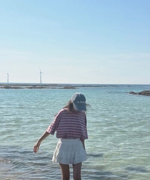UNKNOWN PLANET(アンノウンプラネット)の「ルーズストライプハーフスリーブピンク(Tシャツ/カットソー・レディース・その他・FREE/MEDIUM/SMALL)」の16枚目の写真