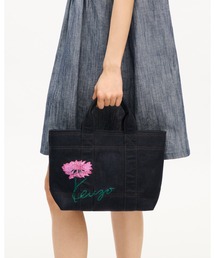 KENZO | 'KENZO Tulip' スモール トートバッグ イン デニムライク ツイル(メッセンジャーバッグ)