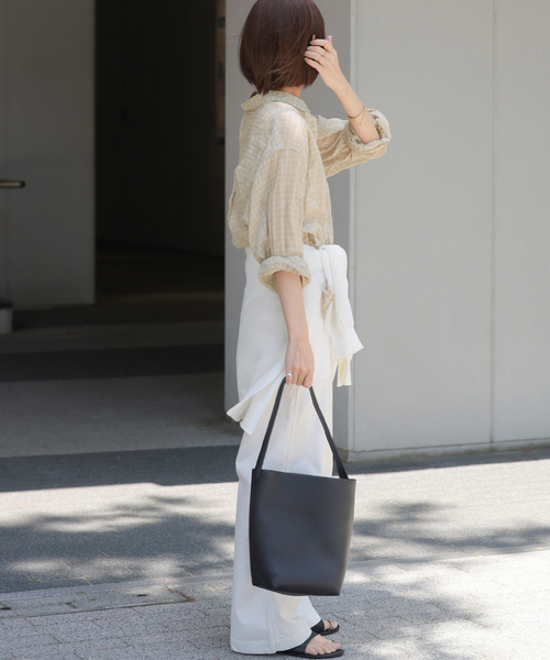 JOURNAL STANDARD relume(ジャーナルスタンダード レリューム)の「シャーリングチェックシャツ(シャツ/ブラウス・レディース・ブラック/ネイビー/ベージュ/ホワイト・FREE)」の20枚目の写真