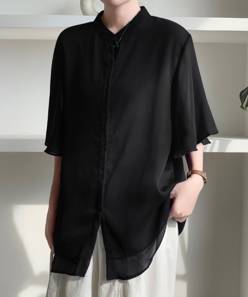 yuue' ( wear )(ユーイ)の「フレアスリーブシアーシャツブラウス(シャツ/ブラウス・レディース・ホワイト/ブラック・FREE)」の14枚目の写真