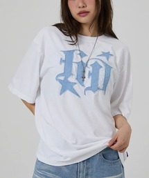 HOODHOOD | 【UNISEX】HOODHOOD/スターデニムアップリケTシャツ(Tシャツ/カットソー)