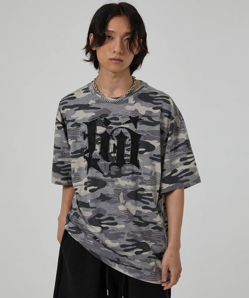 HOODHOOD(フッドフッド)の「【UNISEX】HOODHOOD/スターデニムアップリケTシャツ(Tシャツ/カットソー・レディース・その他1/ブラウン/ブラック/ホワイト/グレー系カモフラージュ・SMALL/MEDIUM)」の22枚目の写真