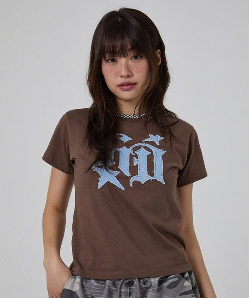 HOODHOOD(フッドフッド)の「【UNISEX】HOODHOOD/スターデニムアップリケTシャツ(Tシャツ/カットソー・レディース・その他1/ブラウン/ブラック/ホワイト/グレー系カモフラージュ・SMALL/MEDIUM)」の18枚目の写真