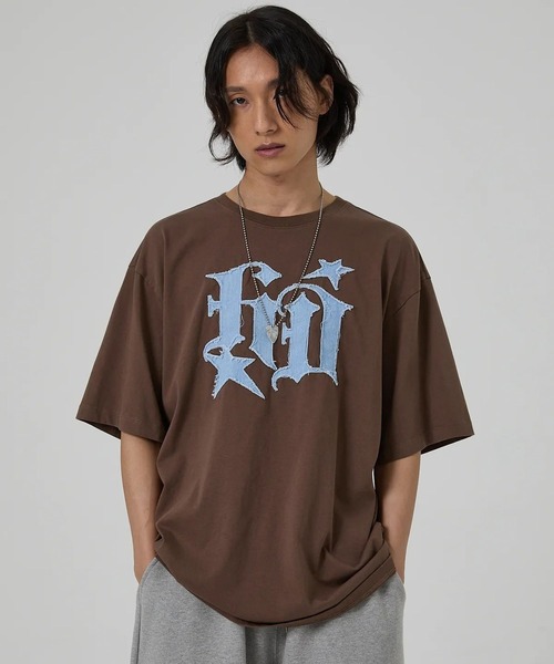 HOODHOOD(フッドフッド)の「【UNISEX】HOODHOOD/スターデニムアップリケTシャツ(Tシャツ/カットソー・レディース・その他1/ブラウン/ブラック/ホワイト/グレー系カモフラージュ・SMALL/MEDIUM)」の20枚目の写真