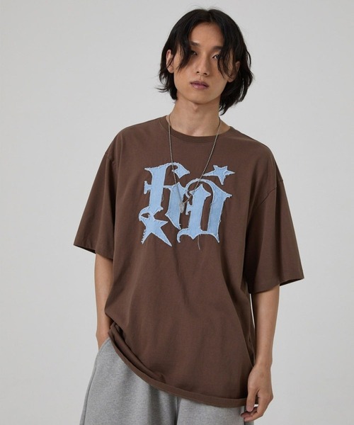 HOODHOOD(フッドフッド)の「【UNISEX】HOODHOOD/スターデニムアップリケTシャツ(Tシャツ/カットソー・レディース・その他1/ブラウン/ブラック/ホワイト/グレー系カモフラージュ・SMALL/MEDIUM)」の9枚目の写真