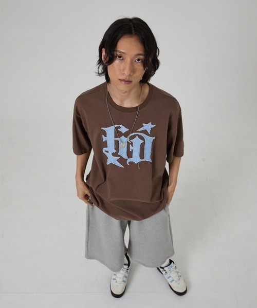 HOODHOOD(フッドフッド)の「【UNISEX】HOODHOOD/スターデニムアップリケTシャツ(Tシャツ/カットソー・レディース・その他1/ブラウン/ブラック/ホワイト/グレー系カモフラージュ・SMALL/MEDIUM)」の10枚目の写真