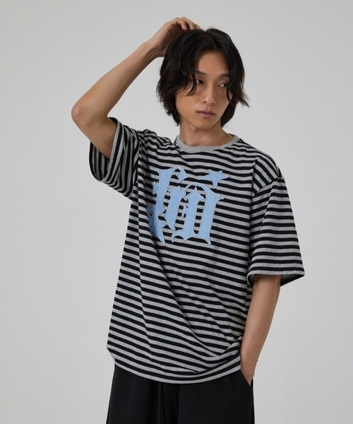 HOODHOOD(フッドフッド)の「【UNISEX】HOODHOOD/スターデニムアップリケTシャツ(Tシャツ/カットソー・レディース・その他1/ブラウン/ブラック/ホワイト/グレー系カモフラージュ・SMALL/MEDIUM)」の6枚目の写真