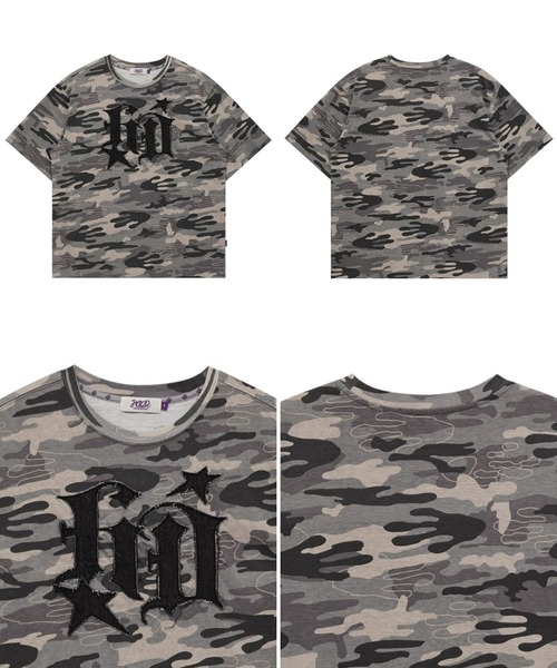 HOODHOOD(フッドフッド)の「【UNISEX】HOODHOOD/スターデニムアップリケTシャツ(Tシャツ/カットソー・レディース・その他1/ブラウン/ブラック/ホワイト/グレー系カモフラージュ・SMALL/MEDIUM)」の7枚目の写真