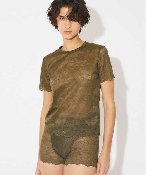 beautiful people(ビューティフルピープル)の「WACOAL MEN ÷ beautiful people lace tops(Tシャツ/カットソー・メンズ・ネイビー/サックスブルー/オリーブ/ベージュ・38/36/34)」の5枚目の写真