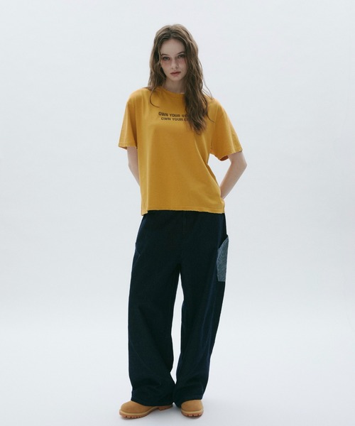 BENUA(ベヌア)の「Damage logo T-shirt -ダメージロゴTシャツ-(Tシャツ/カットソー・レディース・イエロー/パープル・FREE)」の3枚目の写真