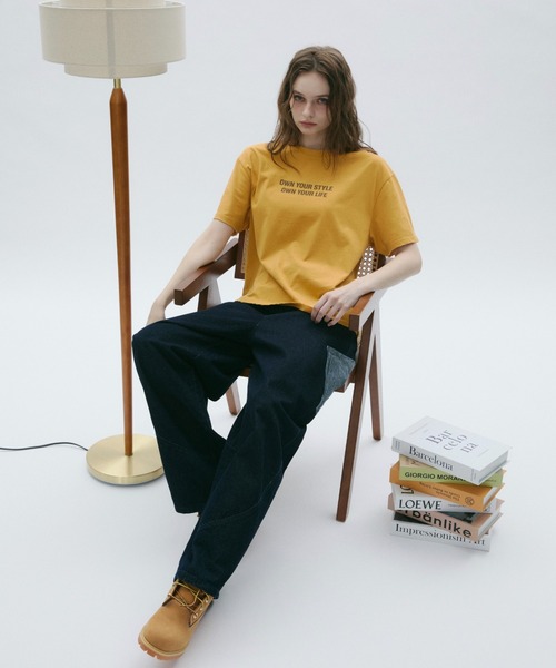 BENUA(ベヌア)の「Damage logo T-shirt -ダメージロゴTシャツ-(Tシャツ/カットソー・レディース・イエロー/パープル・FREE)」の7枚目の写真