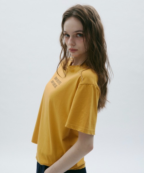 BENUA(ベヌア)の「Damage logo T-shirt -ダメージロゴTシャツ-(Tシャツ/カットソー・レディース・イエロー/パープル・FREE)」の13枚目の写真