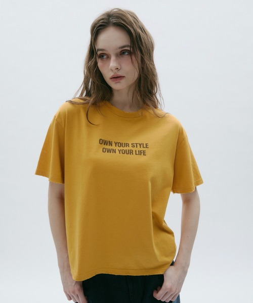 BENUA(ベヌア)の「Damage logo T-shirt -ダメージロゴTシャツ-(Tシャツ/カットソー・レディース・イエロー/パープル・FREE)」の19枚目の写真