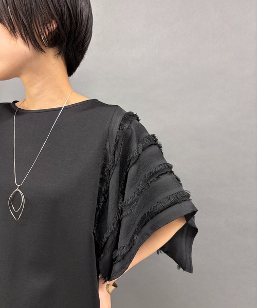 NICOLE white(ニコルホワイト)の「ハンカチヘム半袖Tシャツ(その他トップス・レディース・ブルー/オフホワイト/ブラック・FREE)」の10枚目の写真