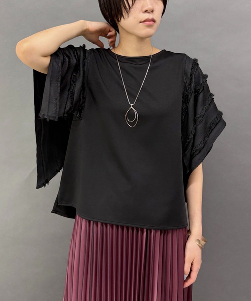 NICOLE white(ニコルホワイト)の「ハンカチヘム半袖Tシャツ(その他トップス・レディース・ブルー/オフホワイト/ブラック・FREE)」の13枚目の写真