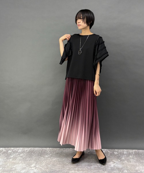 NICOLE white(ニコルホワイト)の「ハンカチヘム半袖Tシャツ(その他トップス・レディース・ブルー/オフホワイト/ブラック・FREE)」の14枚目の写真