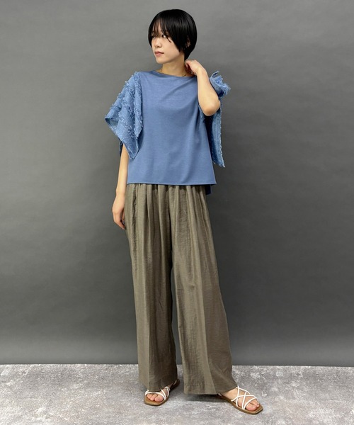 NICOLE white(ニコルホワイト)の「ハンカチヘム半袖Tシャツ(その他トップス・レディース・ブルー/オフホワイト/ブラック・FREE)」の18枚目の写真