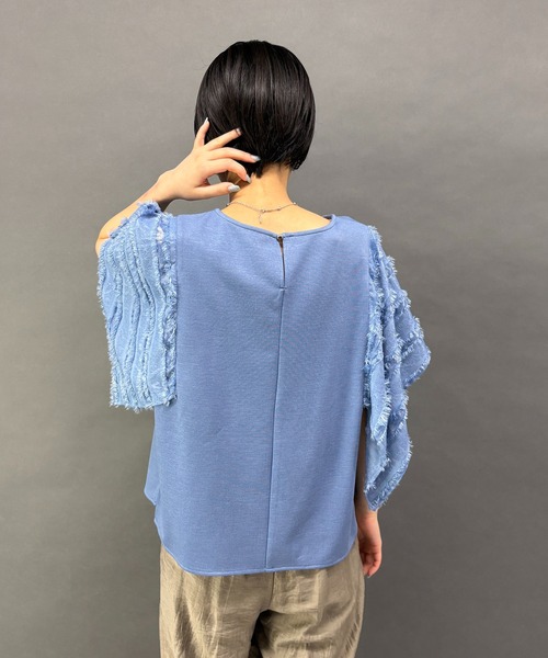 NICOLE white(ニコルホワイト)の「ハンカチヘム半袖Tシャツ(その他トップス・レディース・ブルー/オフホワイト/ブラック・FREE)」の19枚目の写真
