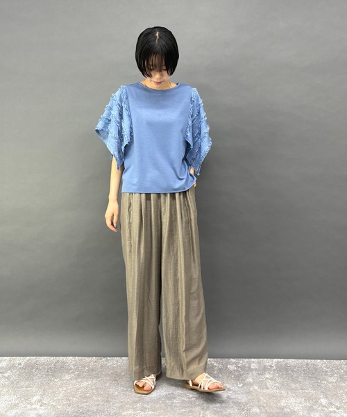 NICOLE white(ニコルホワイト)の「ハンカチヘム半袖Tシャツ(その他トップス・レディース・ブルー/オフホワイト/ブラック・FREE)」の22枚目の写真