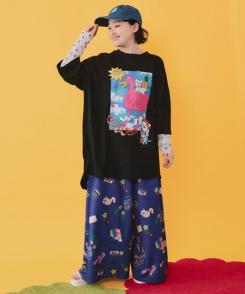 ScoLar(スカラー)の「462002:仲宗根泉(HY)コラボ 描き下ろしレイヤード風チュニック(チュニック・レディース・パープル/ブラック・M)」の15枚目の写真