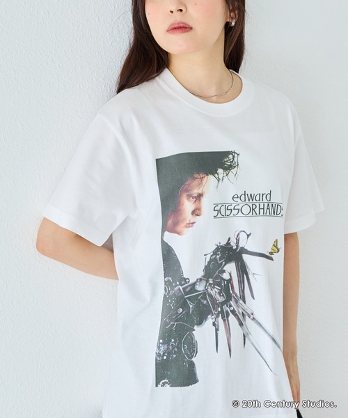 GOOD ROCK SPEED(グッドロックスピード)の「【GOOD ROCK SPEED】Edward Scissorhands|シザーハンズ /フォトプリントTシャツ(Tシャツ/カットソー・レディース・ホワイト/オフホワイト・M)」の3枚目の写真