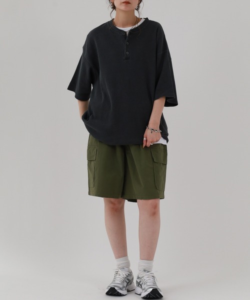 FUNALIVE(ファンアライブ)の「ピグメント加工 ワッフルヘンリーネックTシャツ 半袖(Tシャツ/カットソー・メンズ・ブラック/ブラック系その他/ブラック系その他2・M/L)」の11枚目の写真