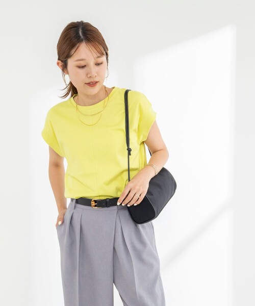 NOLLEY’S（ノーリーズ）の「《ノーリーズオリジナル美容Tシャツ》シルクアミノ酸加工オーバーノースリーブ（Tシャツ/カットソー・レディース・ブラック/ホワイト/ベージュ/イエロー/チャコールグレー・38/36）」の8枚目の写真