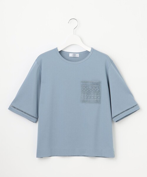 J.PRESS(ジェイプレス)の「【一枚で着映え】レーシーコンビ ポケットデザイン カットソー(Tシャツ/カットソー・レディース・スカイブルー系/ホワイト系/ネイビー系/ベージュ系・LARGE/MEDIUM)」の11枚目の写真