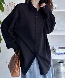もちもち感が可愛いダンボールニット素材♪重ね着コーデが楽しめるオーバーサイズシャツジャケット