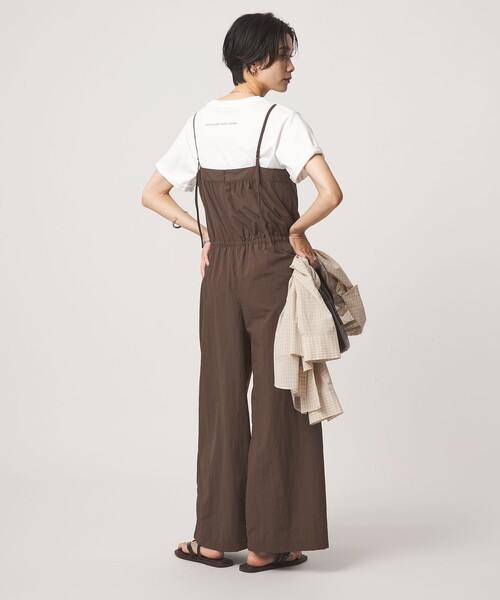 green label relaxing(グリーンレーベルリラクシング)の「ウスカル キャミソール サロペット UVカット 撥水 接触冷感(サロペット/オーバーオール・レディース・ダークグレー/ダークブラウン・FREE)」の9枚目の写真