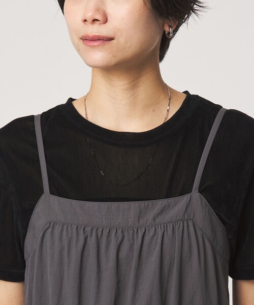 green label relaxing(グリーンレーベルリラクシング)の「ウスカル キャミソール サロペット UVカット 撥水 接触冷感(サロペット/オーバーオール・レディース・ダークグレー/ダークブラウン・FREE)」の14枚目の写真