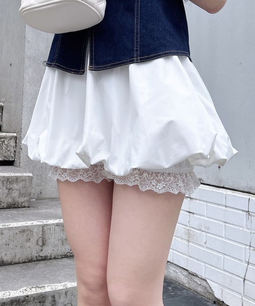 INGNI（イング）の「裾レースバルーンスカパン（スカート・レディース・オフホワイト/ブラック・FREE）」の13枚目の写真