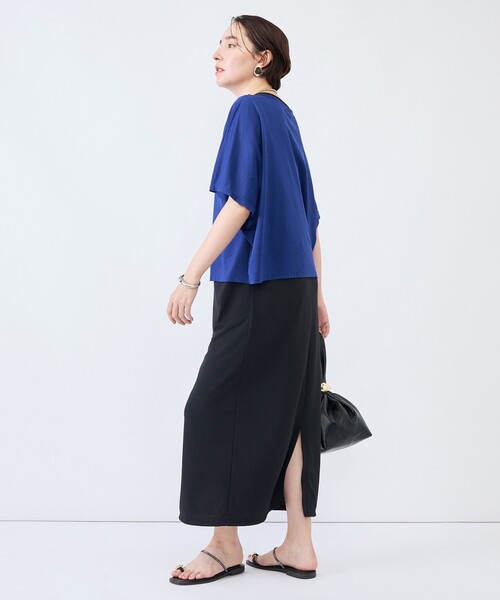 NOLLEY’S(ノーリーズ)の「《接触冷感》ウォッシャブルハリジェンヌケーププルオーバー(Tシャツ/カットソー・レディース・キャメル/カーキ/ブルー/ネイビー・FREE)」の7枚目の写真
