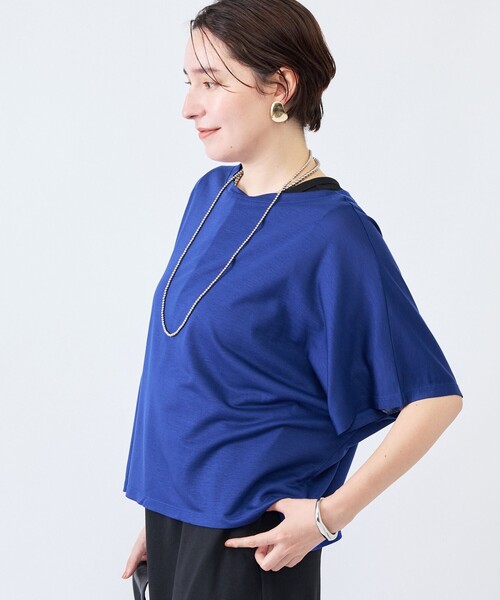 NOLLEY’S(ノーリーズ)の「《接触冷感》ウォッシャブルハリジェンヌケーププルオーバー(Tシャツ/カットソー・レディース・キャメル/カーキ/ブルー/ネイビー・FREE)」の11枚目の写真