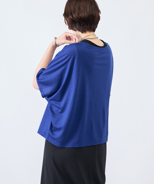 NOLLEY’S(ノーリーズ)の「《接触冷感》ウォッシャブルハリジェンヌケーププルオーバー(Tシャツ/カットソー・レディース・キャメル/カーキ/ブルー/ネイビー・FREE)」の12枚目の写真