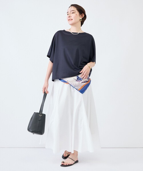 NOLLEY’S(ノーリーズ)の「《接触冷感》ウォッシャブルハリジェンヌケーププルオーバー(Tシャツ/カットソー・レディース・キャメル/カーキ/ブルー/ネイビー・FREE)」の15枚目の写真