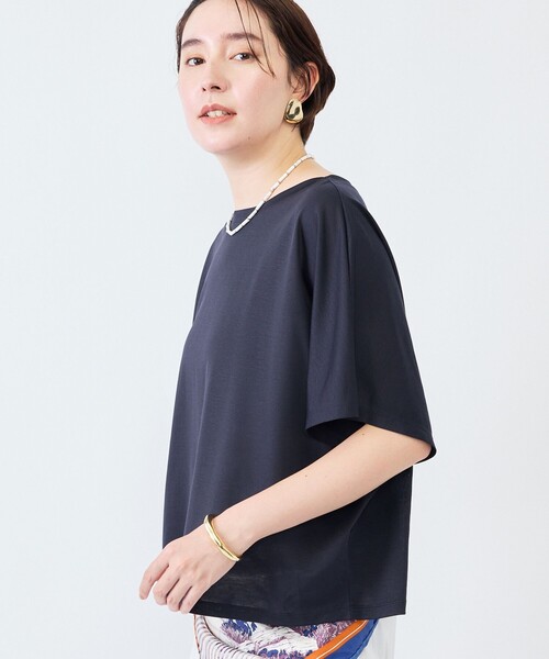 NOLLEY’S(ノーリーズ)の「《接触冷感》ウォッシャブルハリジェンヌケーププルオーバー(Tシャツ/カットソー・レディース・キャメル/カーキ/ブルー/ネイビー・FREE)」の21枚目の写真