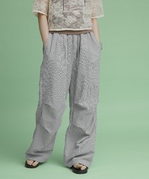 チェック サッカー レイヤード イージーパンツ / Checkered Layered Easy Pants