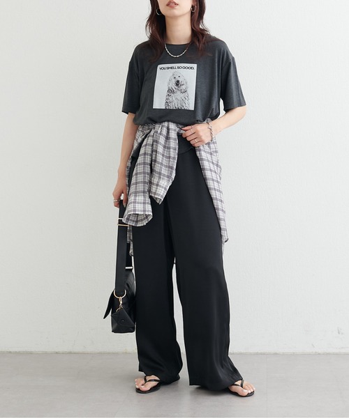LARUTA（ラルータ）の「【LARUTA】カームサテンイージーパンツ（その他パンツ・レディース・アイボリー/ピンク/ブラック・MEDIUM）」の22枚目の写真