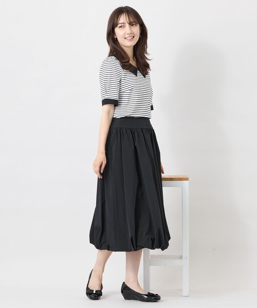 TO BE CHIC(トゥー ビー シック)の「【冨張 愛さん着用】タフタ バルーンシルエットスカート(スカート・レディース・オフホワイト/ブラック・40/42)」の5枚目の写真