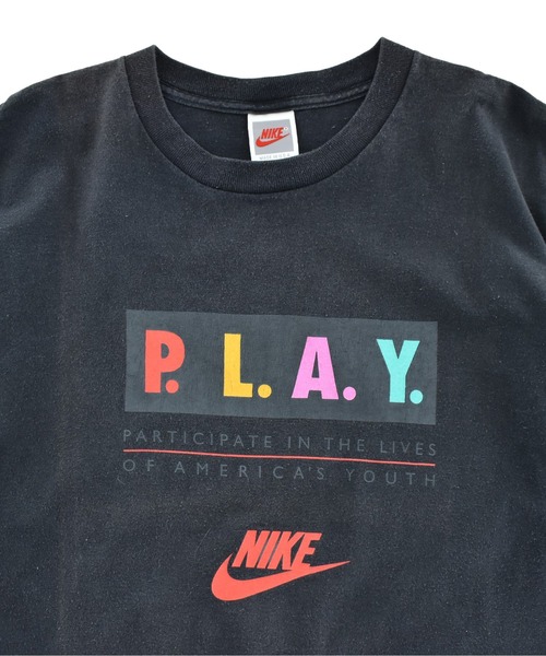 NIKE(ナイキ)の「【USED】80’s NIKE “P.L.A.Y” ロゴ Tシャツ USA製(Tシャツ/カットソー・メンズ・ブラック・XX-LARGE)」の5枚目の写真