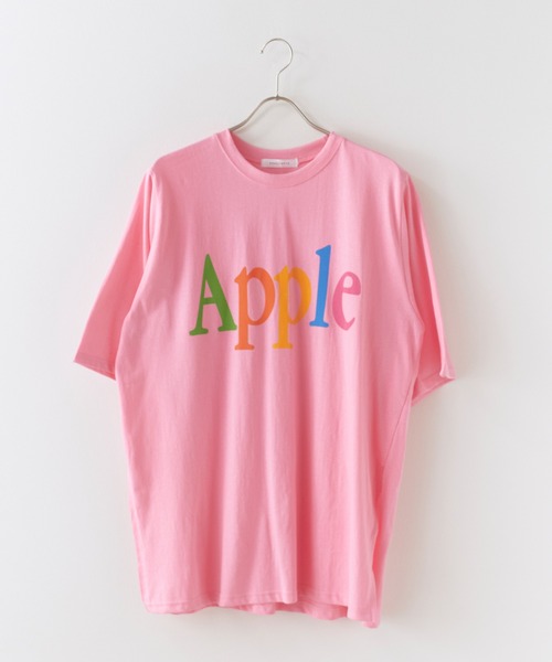 Chick(チック)の「Apple Colorful Print Big Silhouette T-Shirt / Apple カラフル プリント ビッグシルエット Tシャツ 半袖 クルーネック オーバーサイズ プリントTシャツ レディース メンズ 2026年 夏 夏服(Tシャツ/カットソー・レディース・ホワイト/ピンク/チャコール・FREE)」の16枚目の写真